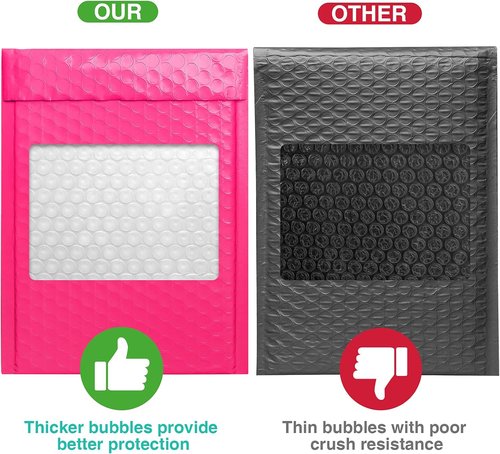 Metronic Bubble Mailers - 6x10 Pink Padded Envelopes | 600 Pack for Secure Mailing of Small Items
