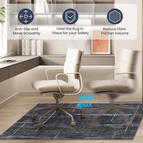 Regine Switzerland Office Chair Mat - Heavy Duty 36" x 48" Anti-Slip Rug for Hardwood & Tile Floors