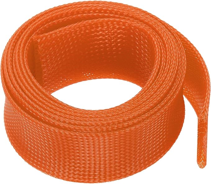 uxcell Expandable Sleeving, 2-inch 10ft Cable Sleeve, Orange