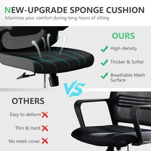Balmstar Executive Office Chair - Ergonomic Mid Back Desk Chair with Lumbar Support & Adjustable Height | 350LBS Capacity