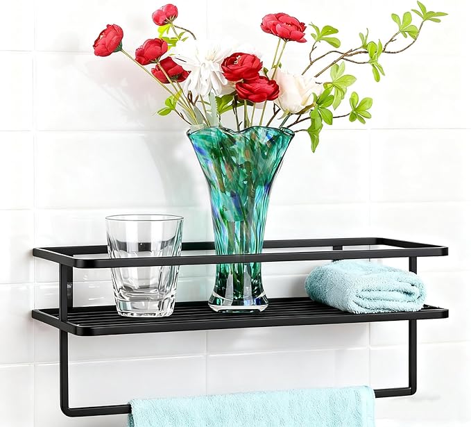 9.0" H Teal Glass Vases for Flowers, Unique Hand Blown Glass Vase Green Home Decor, Wide Mouth Colorful Flower Vase Centerpieces, for Living Room Table Bookshelf, Bathroom Office Shelf Decorative