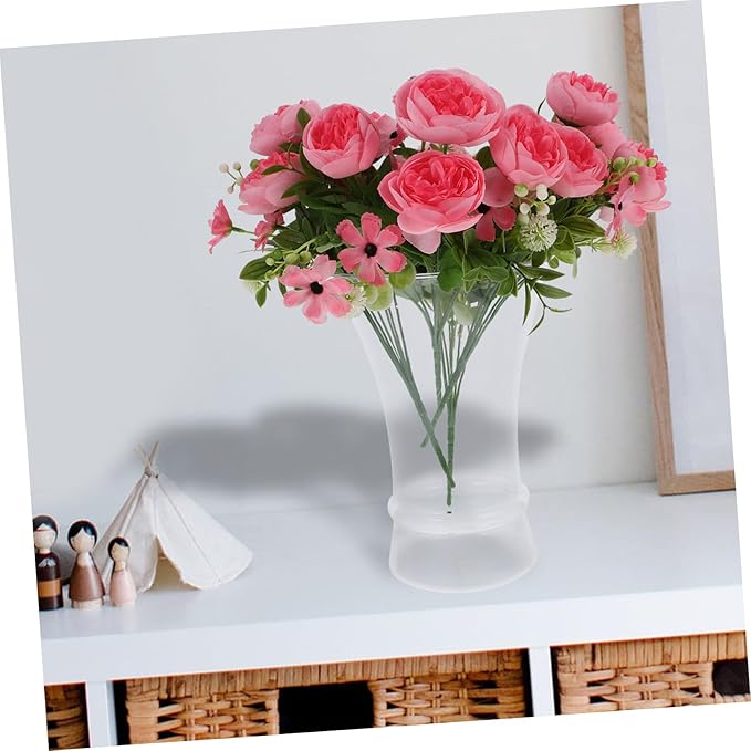 Modern Plastic Flower Vase for Desktop Home Decor Compact Lightweight Shatterproof Vase for Flower Arrangement Versatile Simple Color Centerpiece for Bedroom and Office Display
