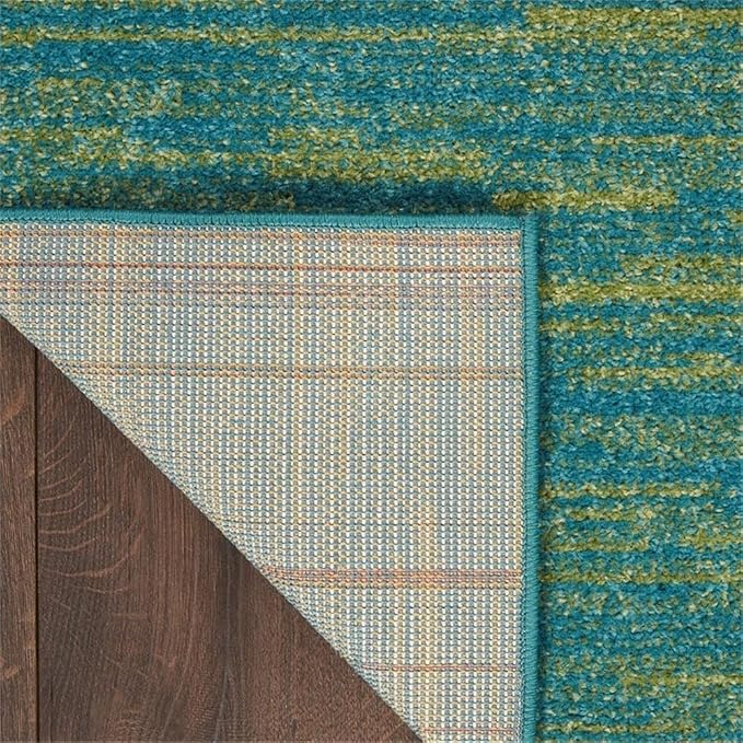 Nourison Home Essentials Blue Green 2'2" x 16' Area Rug Easy Clean, Non Shedding, Bed Room, Living Room, Dining Room, Kitchen (16' Runner)