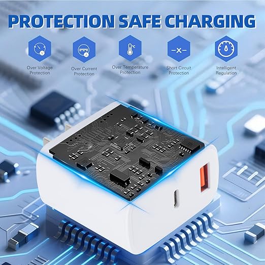 USB C Charger Block for iPhone 17 16,40W Dual Port A/C Phone Chargers,2Pack Type C Charger Fast Charging Wall Chargers Quick 10FT USB C Cable for iPhone 17/17 Pro Max/17 Air/16 Pro/16e/15 Plus/15 Pro