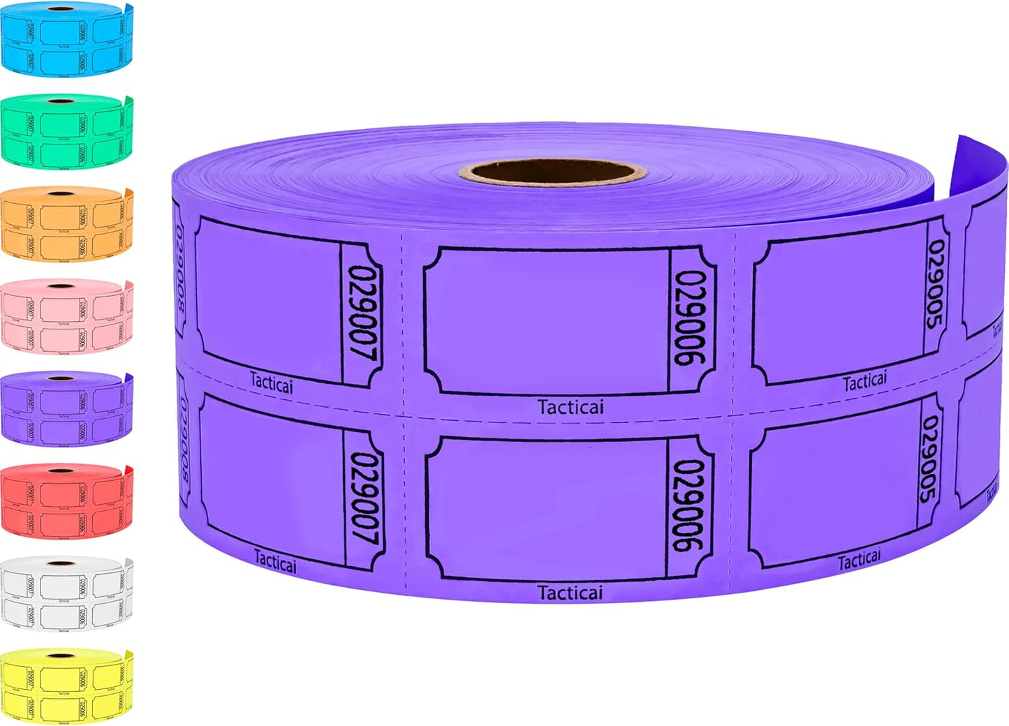 Tacticai 1000 Blank Raffle Tickets - Purple Double Roll for Events, Fundraisers & Prizes