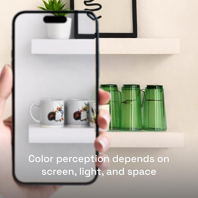 BAOBAB WORKSHOP Wood Floating Shelves for Wall 30 Inches Long, White Solid Wooden Bathroom Shelf Large, Heavy Duty Wall Shelf 30 Inch Kitchen Bedroom Thick, White Finish, 30W × 6.7D, Set of 2