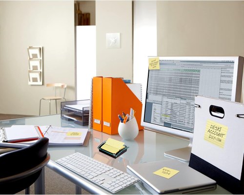 Post-it® Note Dispenser - Black Base with Clear Top | Includes 50 Sheets of 3x3 Canary Yellow Notes