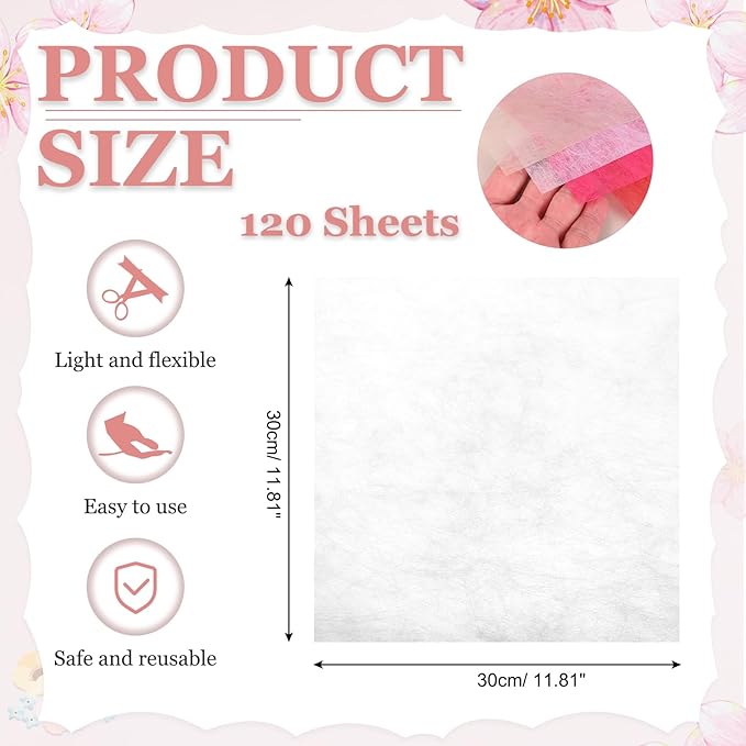 PATIKIL 11.8 inches Tissue Flower Wrapping Paper, 120 Sheets Waterproof Floral Bouquet Wraps Gift Packaging Tissue for Party Birthday Wedding Holiday Decorations Crafts, Milky White