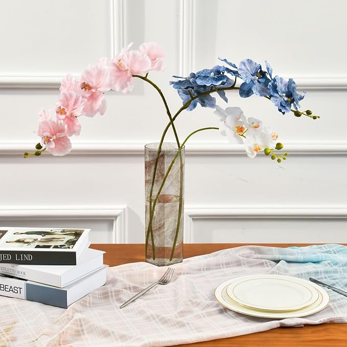 xmyzcd Beige Marble Vase Cylinder Vases Clear Plastic Flower Vase Easy to Clean for Centerpieces Homes Offices Kitchens