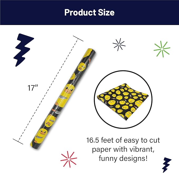 GOOFBALLS Hilarious Wrapping Paper Roll – Funny Gift Wrap for Birthdays, Holidays, White Elephant, Gag Gifts - Ducks