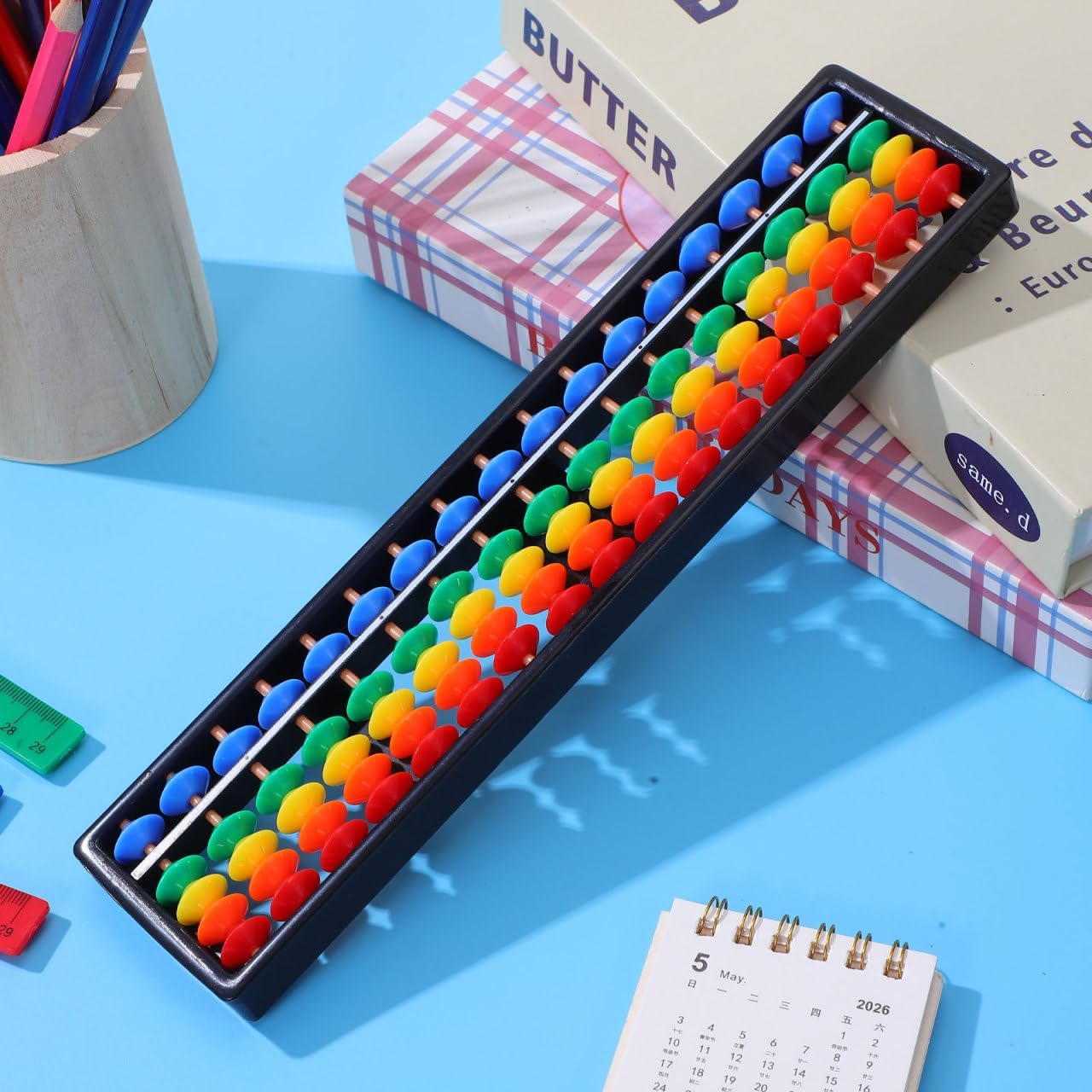 Toddmomy Abacus Soroban - 17-Digit Plastic Beads Math Learning Tool for Kids & Adults