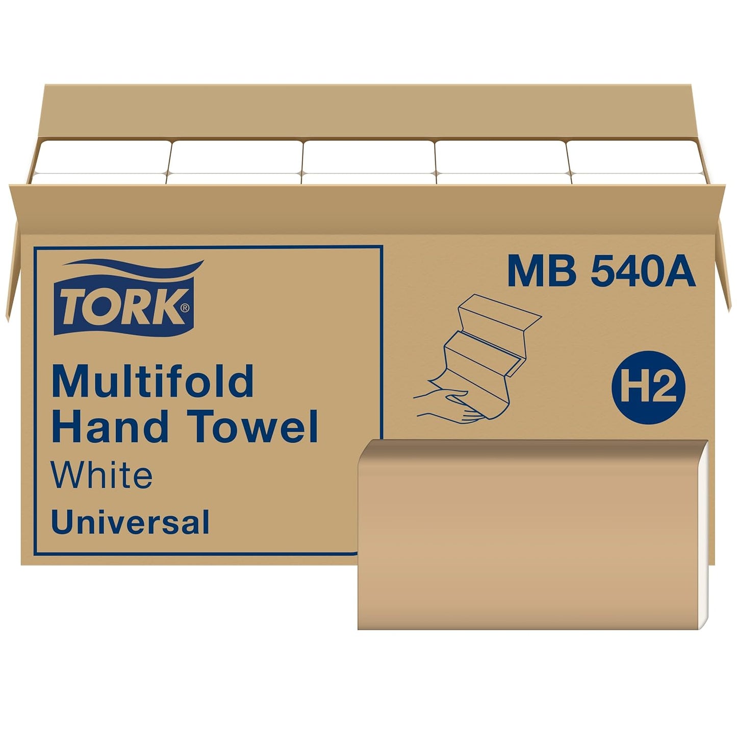 Tork Multifold Hand Towels - Eco-Friendly White, 100% Recycled Fibers, 16 Packs of 250 Towels