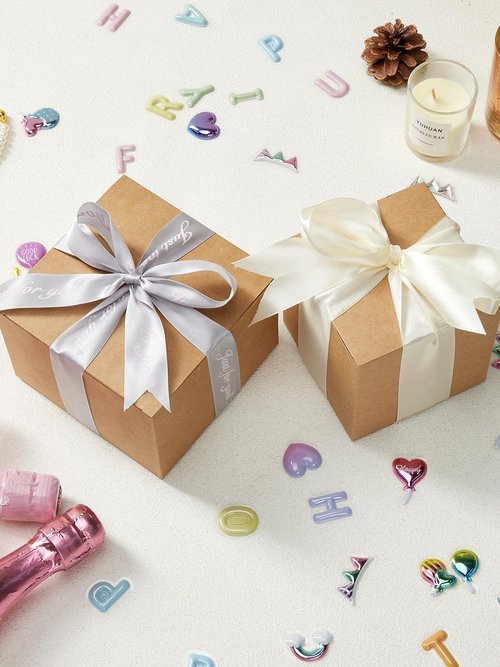 Eupako Gift Boxes - 25 Pack Brown Kraft Paper Boxes with Lids for Parties, Weddings & Crafts | 4x4x4 Inches