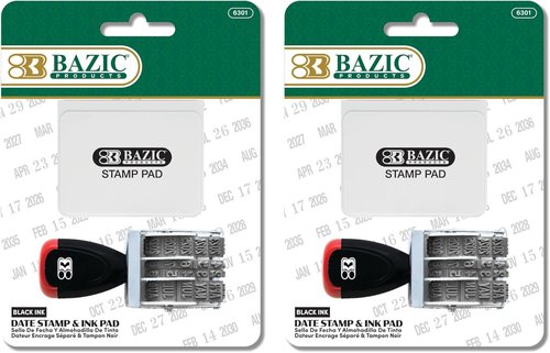 BAZIC Products Date Stamp - Versatile Self-Inking Design | 1 Count for Easy Document Dating