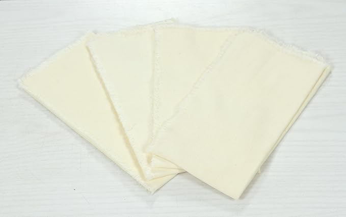 ACCENTHOME Cream Cotton Linen Napkin Set of 6 18x18 inch Dinner Napkins - Washable Soft Premium Hotel Quality Reusable Napkins Perfect Table Napkins for Family Dinners, Weddings & Everyday Use