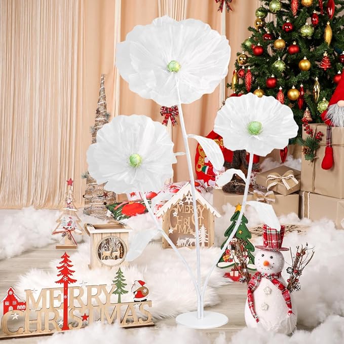 White Giant Flowers - 5.58ft Huge Floral Decorations Silk Durable Large Flowers for Christmas Wedding Classroom Decoration Birthday Party Baby Shower Beautify Room-White