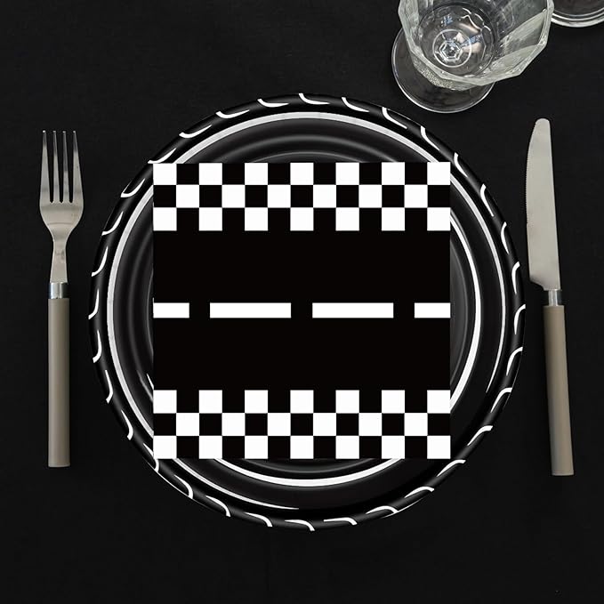 72 Pcs Race Car Paper Plates and Napkins - Disposable Party Plates and Napkins Tableware Set for Boys Birthday or Baby Shower (Race Car)