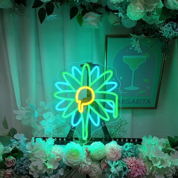 Neon Sign Flower Neon Sign for Wall Decor,Led Signs,Plant Decoration Neon Lights for School Class Party Family Wall Decor Custom Cute Neon Signs Gift Birthday Wedding Party Size:30 * 30cm