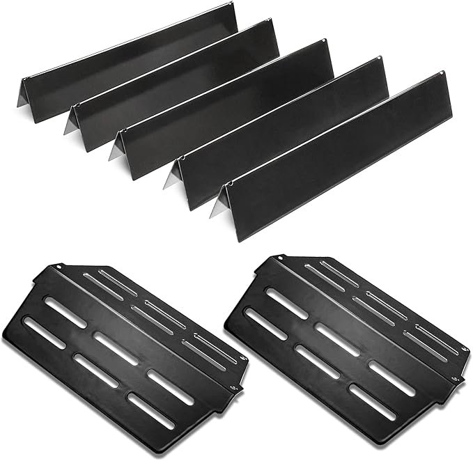 KATEEDY Heat Deflectors for Weber Genesis 300 Series Grills,Compatible with Genesis E310 E320 E330 S310 S320 S330 - Replacement Parts for Weber 7620 7621 7622 65055, 17.5 inch Heat Shield Plates