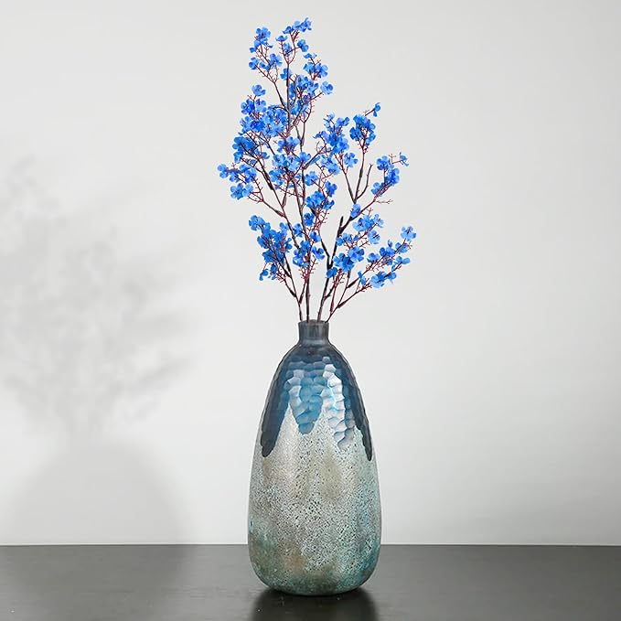 Yastouay Blue Fake Flowers, 15 Pcs Real Touch Silk Flowers Faux Artificial Flowers for Decorations, Babys Breath Artificial Flowers Bulk for Spring Decor Floral Arrangement