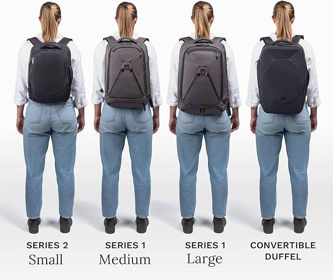 Knack Series 1 Laptop Backpack Travel Set Fits up to 15 Inch - Includes Expandable Packing Insert, and Knack's Insulated Bottle, TSA Approved, Expandable Travel Backpacks (Black, Medium)