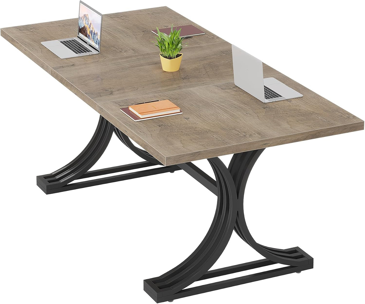 Tribesigns 5FT Modern Conference Table - Durable Metal Frame for 4 to 6 People | Office Meeting Room