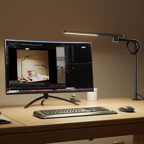 Honeywell HJ2 Sunturalux™ LED Desk Lamp - Full-Spectrum Eye-Caring Light with 3 Color Modes & Dimming | 16" Flexible Gooseneck (Black)