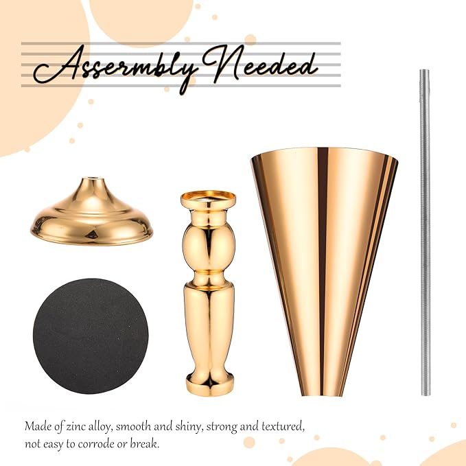 6 Pcs Flower Trumpet Gold Vase Tabletop Centerpiece Gold Tall Flower Vases Bulk Wedding Table Decorative Centerpiece Table Decorations Arrangements for Floral Party Anniversary Birthday(M)