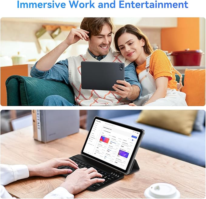 Tablet 2026 Android Tablets 10 Inch, Electronics Tablets with Keyboard, 18GB+128GB/2TB TF Upgradeable Android 16 Tablet, Gemini AI 2 in 1 Tablet with Pen, BT5.0, GPS, OTG, Suitable for Joy and Office
