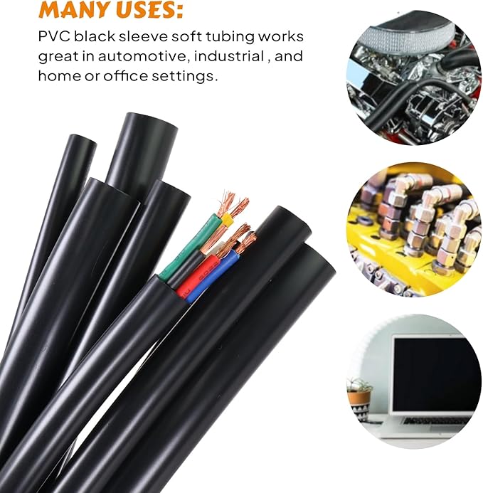 SUNNAREPOON Black Wire Harness Tubing, Car Unshrinkable Insulation Cord Sleeve for Wire Shielding Sheathing Organizer/Protection/Covering (3/4''(20MM) - 18FT(216INCH))
