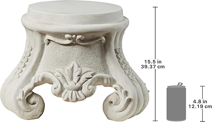 Design Toscano KY0631 Rococo Sculptural Plinth,Faux Stone Finish