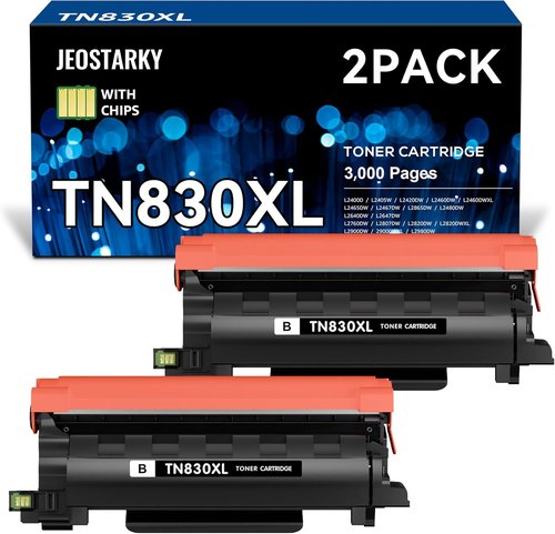 Brother TN830XL Toner Replacement - High-Yield Black Toner for HL & MFC Printers | 2-Pack