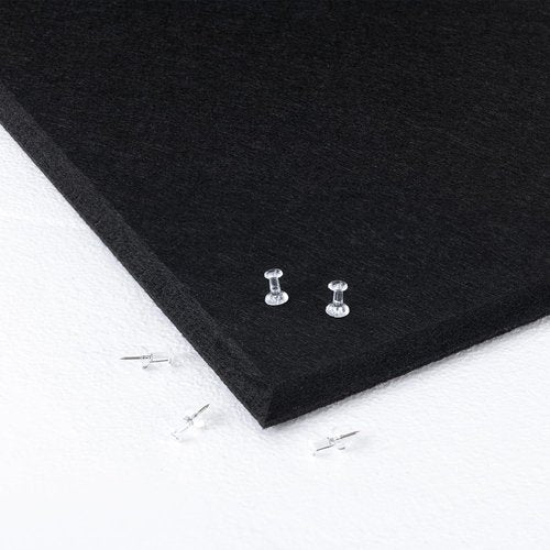 Lightomorrow Bulletin Board - Thickened 71 x 47 Inches Felt Pin Board for Wall | Foldable Photo Display with 20 Push Pins - Black