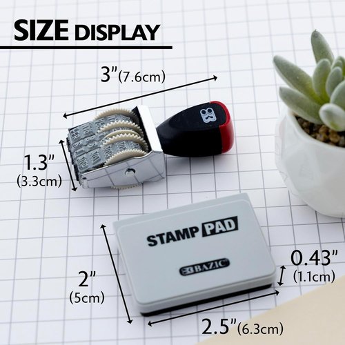 BAZIC Products Date Stamp - Versatile Self-Inking Design | 1 Count for Easy Document Dating