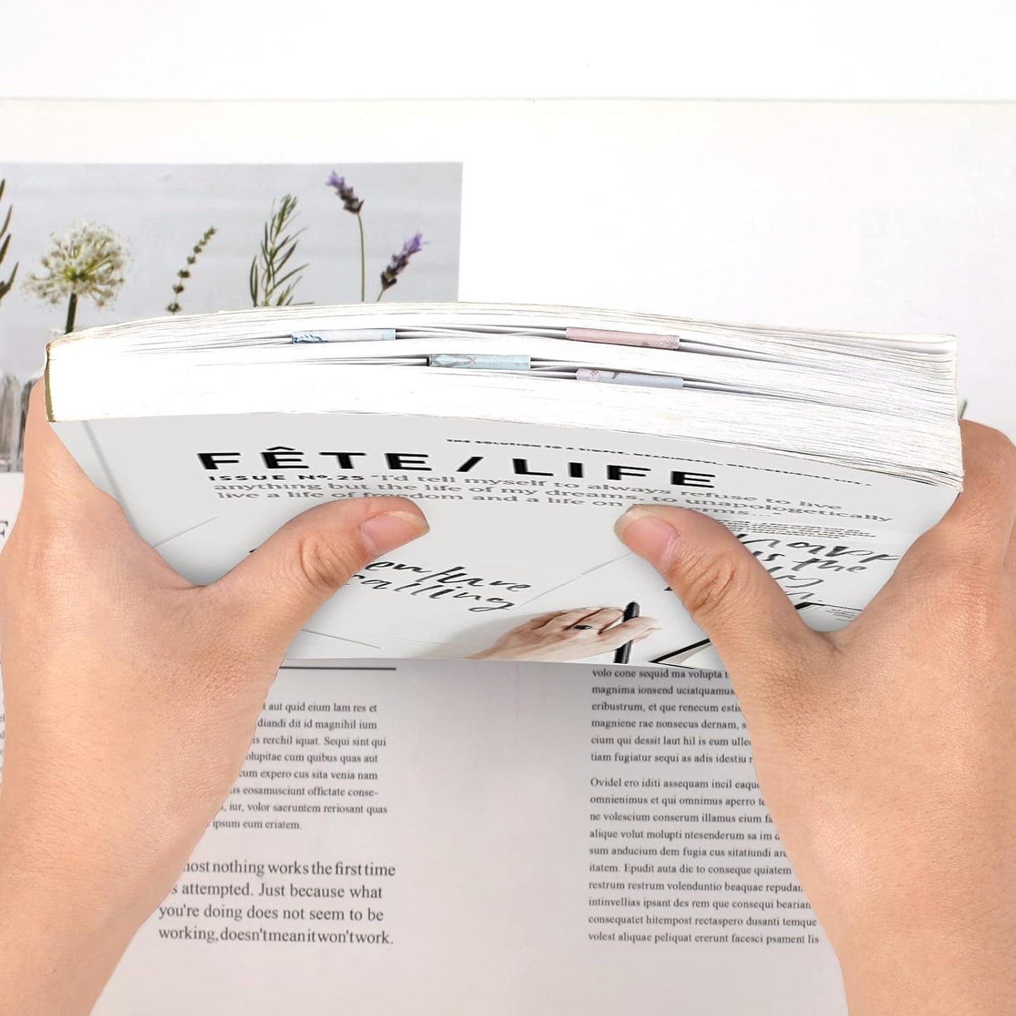 Skiennix Magnetic Bookmarks - 15 Floral Page Markers for Women, Students & Teachers
