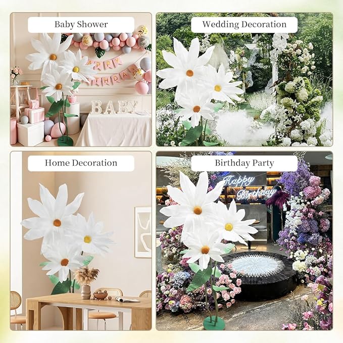 maytopia Giant Flowers for Decoration, Large Foam Flower Artificial Daisy Flowers for Birthday Party Bridal Shower Wedding Graduation Shop Window Backdrop Decor