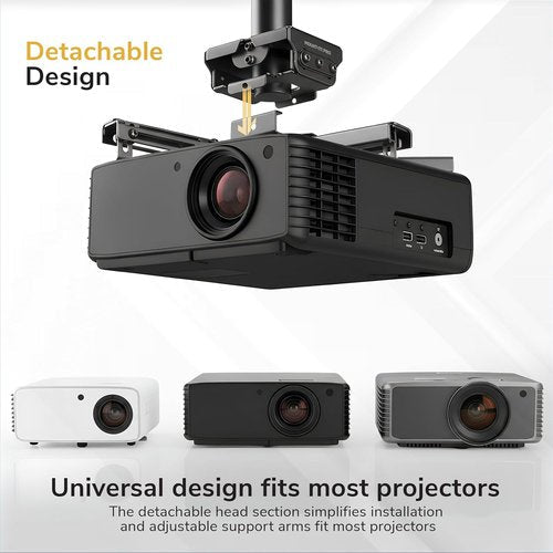 Mount-It! PRO Heavy Duty Projector Ceiling Mount - 77 lb Capacity, Full Motion, 29.3–45.1 in Extension