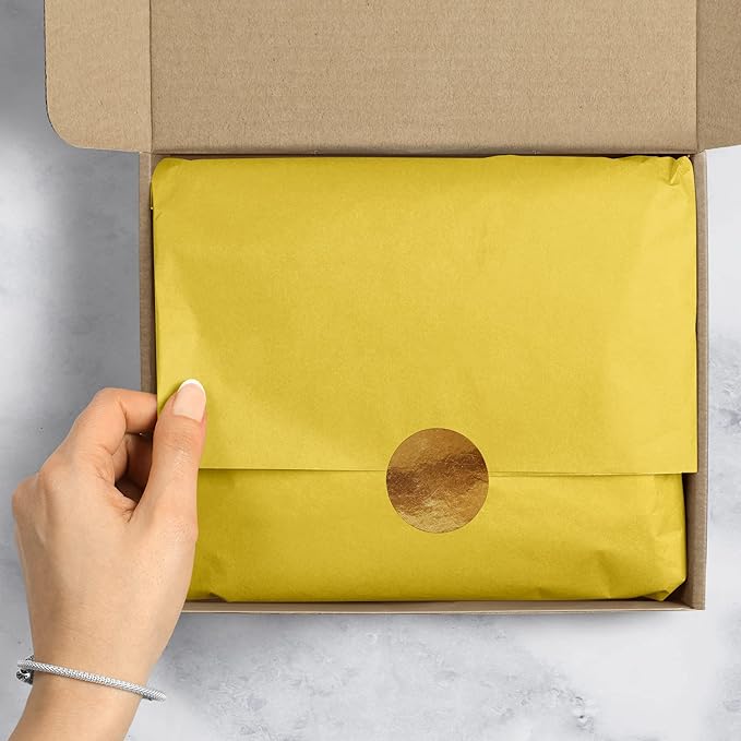 Jillson Roberts Bulk 20 x 30 Inches Recycled Tissue, Yellow, 480 Unfolded Sheets (BFT12)
