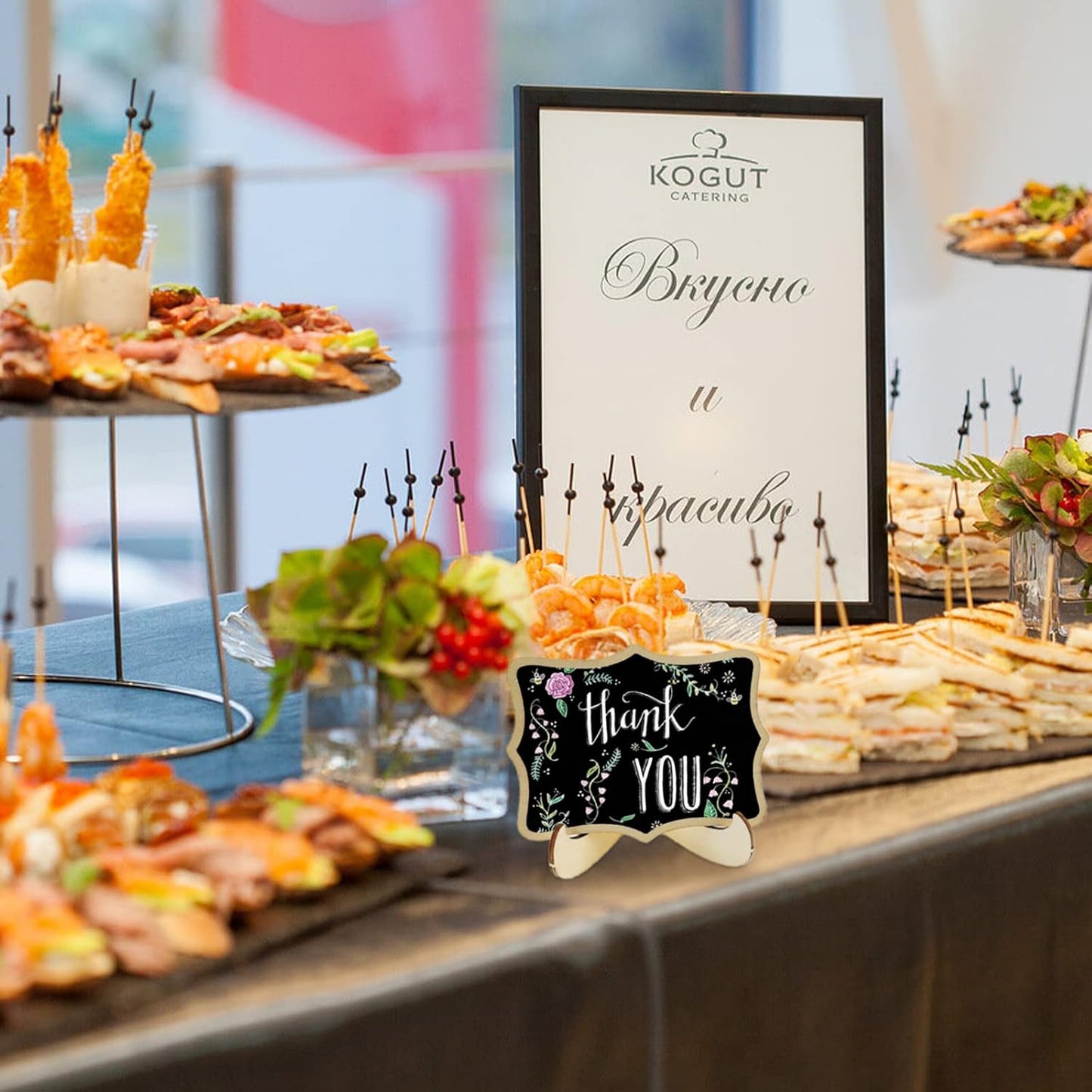 Skiennix Mini Chalkboard Signs - 12 Pcs Small Wooden Labels with Easel Stand | Perfect for Weddings & Events