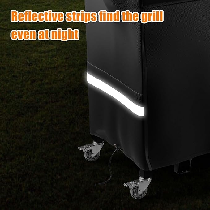 Grill Cover for recteq Flagship 1100, RT-1250, RT-700 & RT-680 | Heavy Duty Waterproof & Windproof | 600D Oxford Fabric with Reflective Strips 56x30x47 Inches