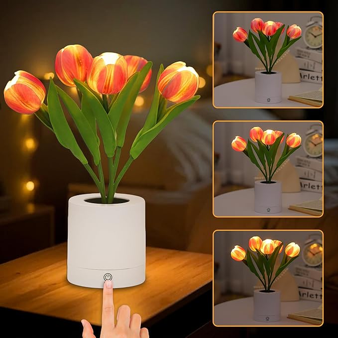 WSYEAR Tulip Lamp Gifts for Mom from Daughter, Christmas Birthday Gifts for Women, Artificial Flower Lamp Night Light for Bedroom Decor Gift for Girlfriend Wife Sister