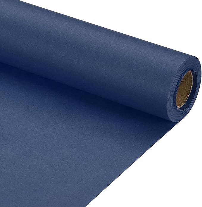 PATIKIL Wrapping Paper, 15" x 394"(33') 70 GSM Craft Paper Roll Kraft Packing Paper for Poster Bulletin Board, Gift Wrapping, Navy Blue