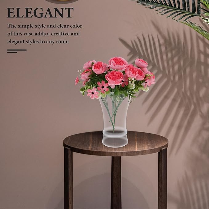 TIDTALEO Plastic Flower Vase for Desktop Decoration Shatterproof Dried Floral Vase with Compact Lightweight Design Modern Minimalist Style for Office and Home Table Ornament