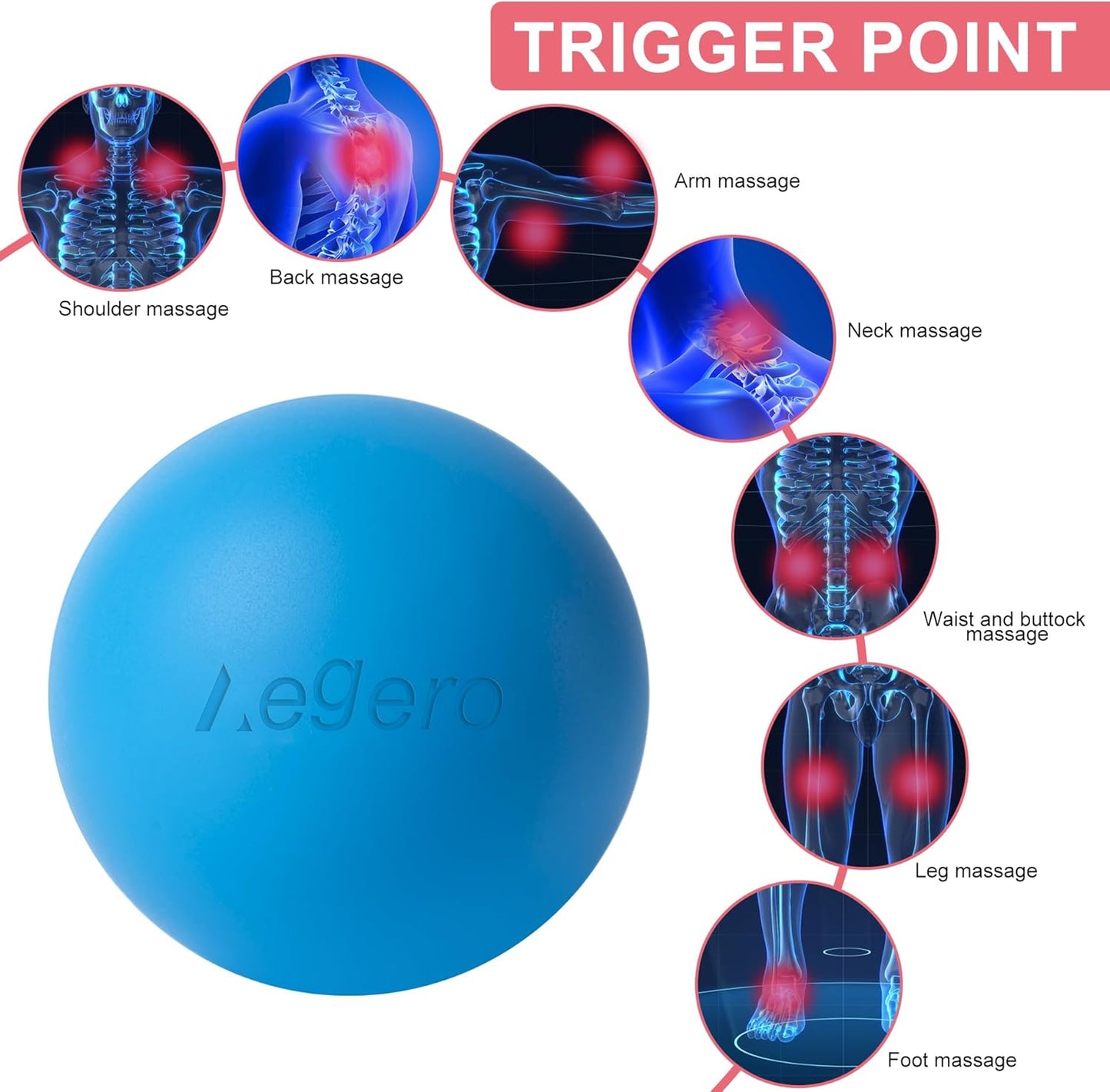 Skiennix Massage Lacrosse Balls - Myofascial Release & Deep Tissue Therapy | 2-Pack in Orange & Grey