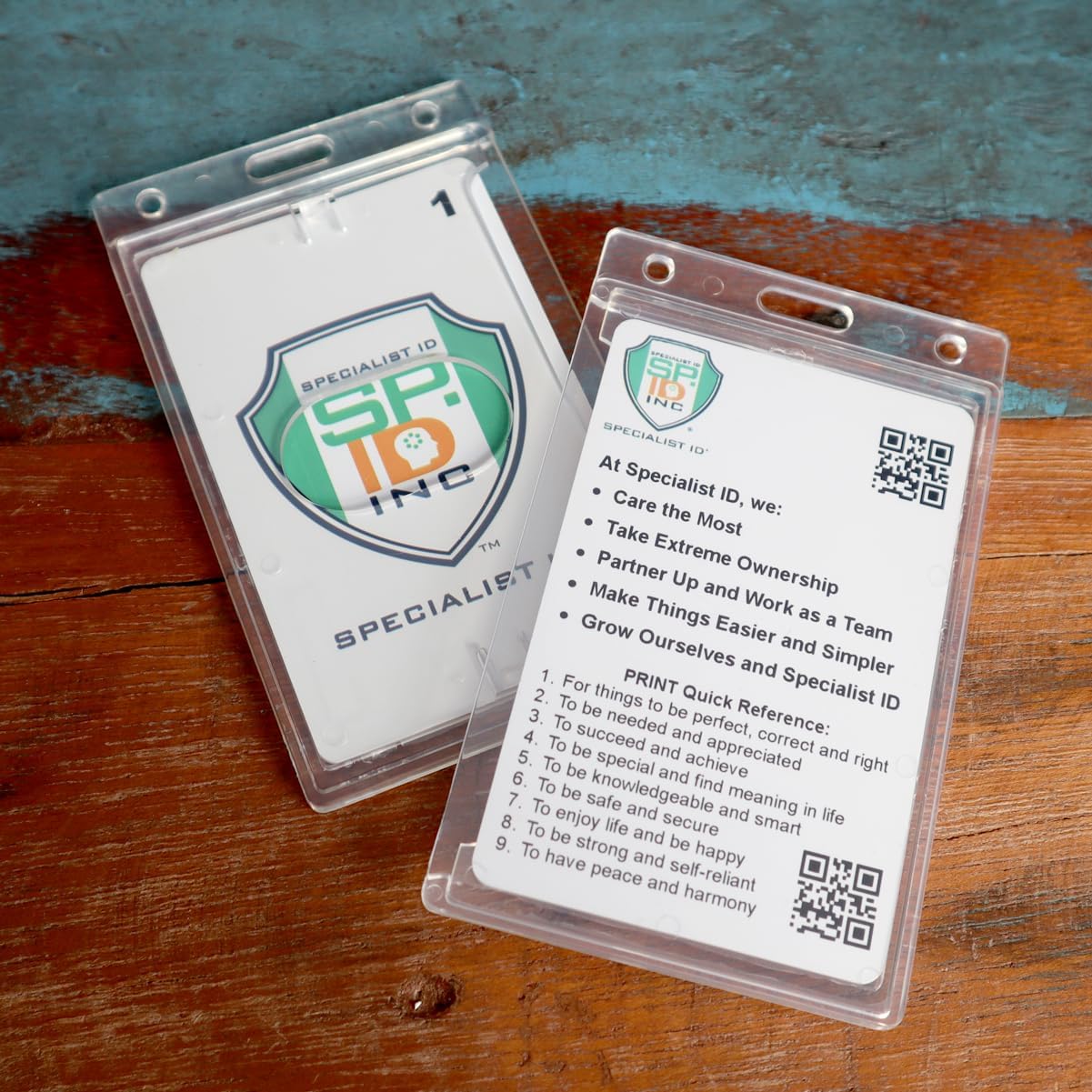 Specialist ID Crystal Clear Heavy Duty Badge Holder - Vertical Rigid ID Protector for Lanyards | 3 Pack