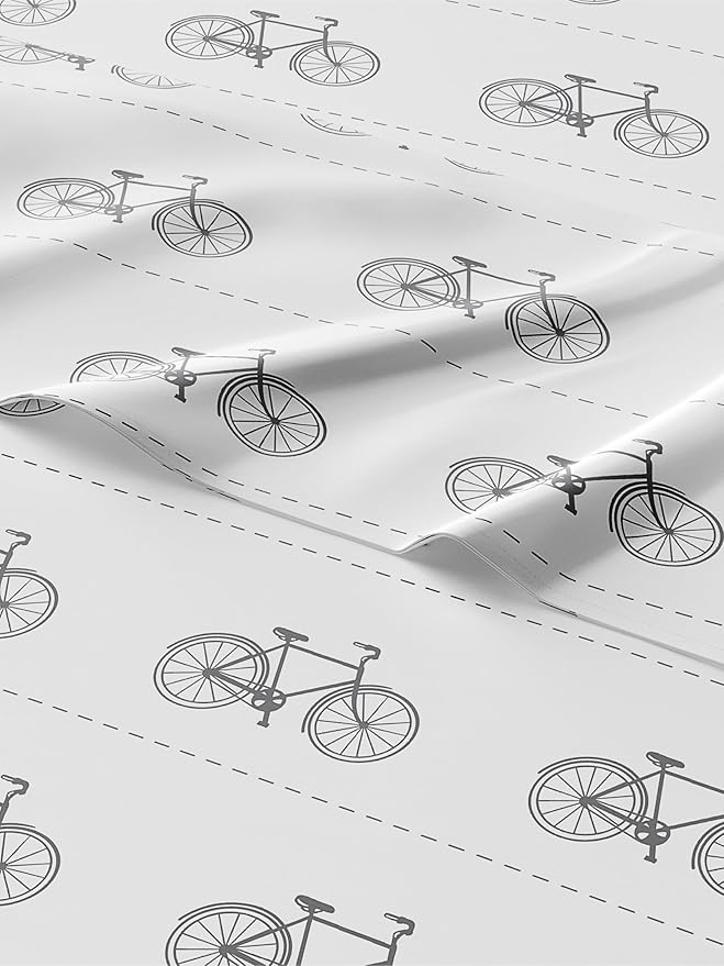 Kids Bikes Full 4 Piece Sheet Set - Boys, Girls, Teens, Toddler - Easy Fit, Deep Pockets - Breathable, Hotel Quality Bedding Sheets - Machine Washable - Wrinkle Free - Cute, Cozy & Soft - CGK Linens