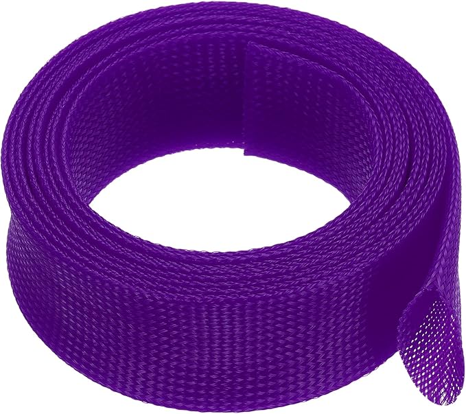 uxcell Expandable Sleeving,2 3/4-inch 10ft Cable Sleeve, Purple