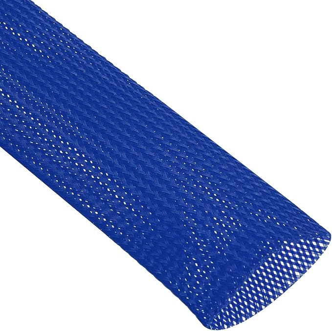 uxcell Expandable Sleeving, 1 1/2-inch 25ft Cable Sleeve, Blue