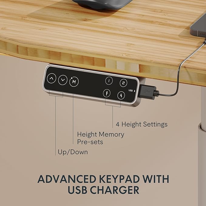 FLEXISPOT E6 Pro Oval Leg Dual Motor 3 Stages Bamboo Whole-Piece Electric Standing Desk 78x30 Inch Board Height Adjustable Electric Sit Stand Up Desk (White Frame + Bamboo Whole-Piece Curved Desktop)