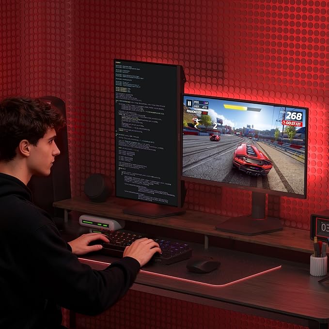 KOORUI 27 Inch 1440p Gaming Monitor 200Hz, 1ms, Fast IPS Screen, HDR400, 95% DCI-P3 Color Gamut, Height/Pivot/Tilt Adjustability, Adaptive Sync Technology, HDMI & DP Ports, 2K Monitor, Black, G2722P